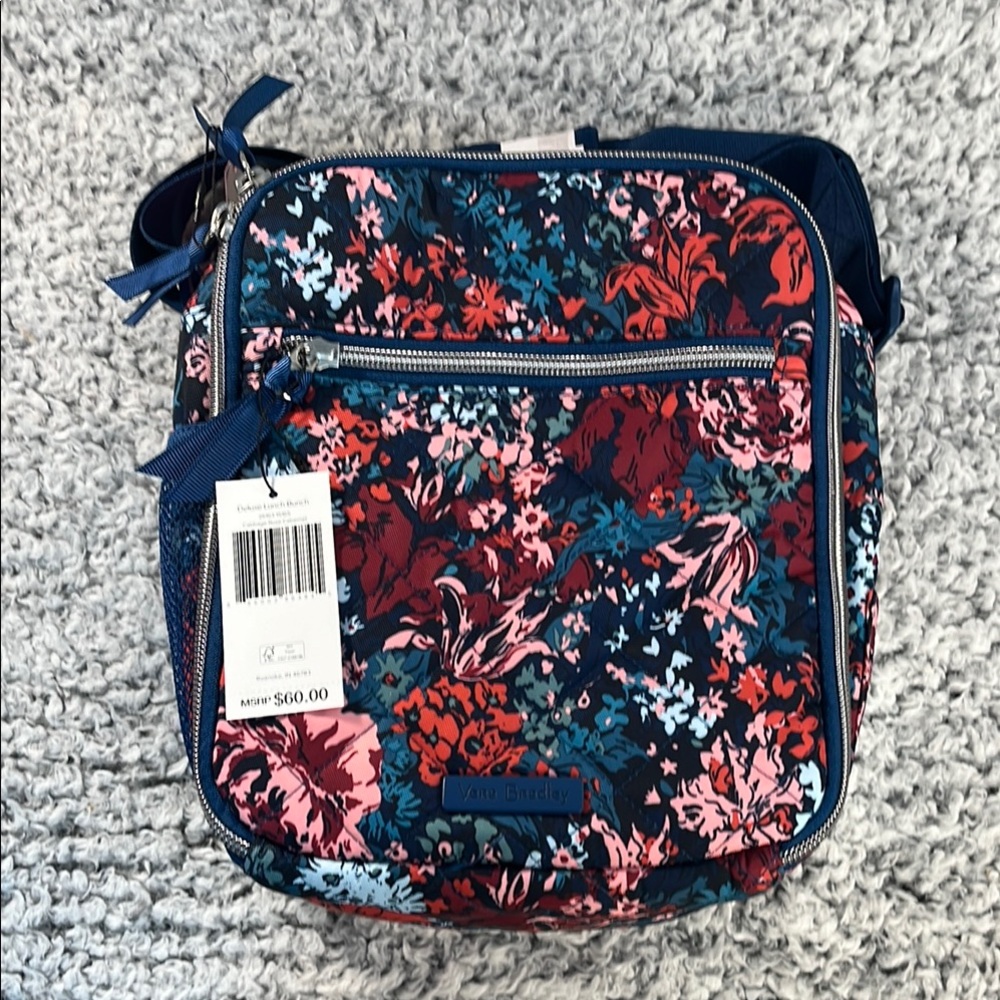 NWT Vera Bradley Deluxe Lunch Bunch - Cabbage Rose Cabernet